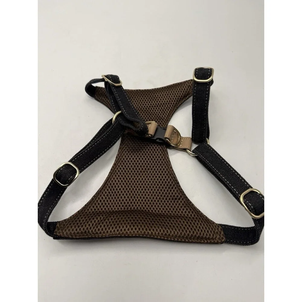 Puppytie Dog Harness Multifunction Leash Set Black Denim Small No Pull